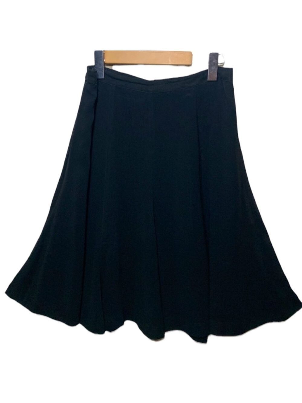 Vintage Lyse Spenard Black skirt women Sz S flowy A Line Ruffle Hem Neutral